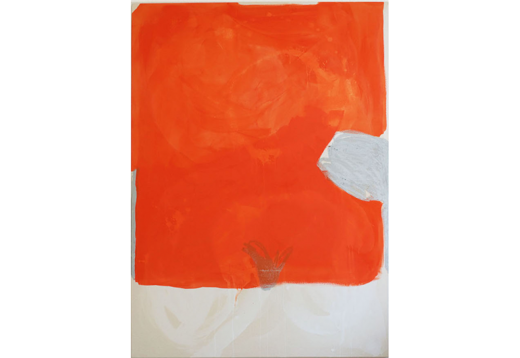 Untitled (cadmium/silver/white)