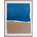 Papiers Déchirés Bleu et  Beige