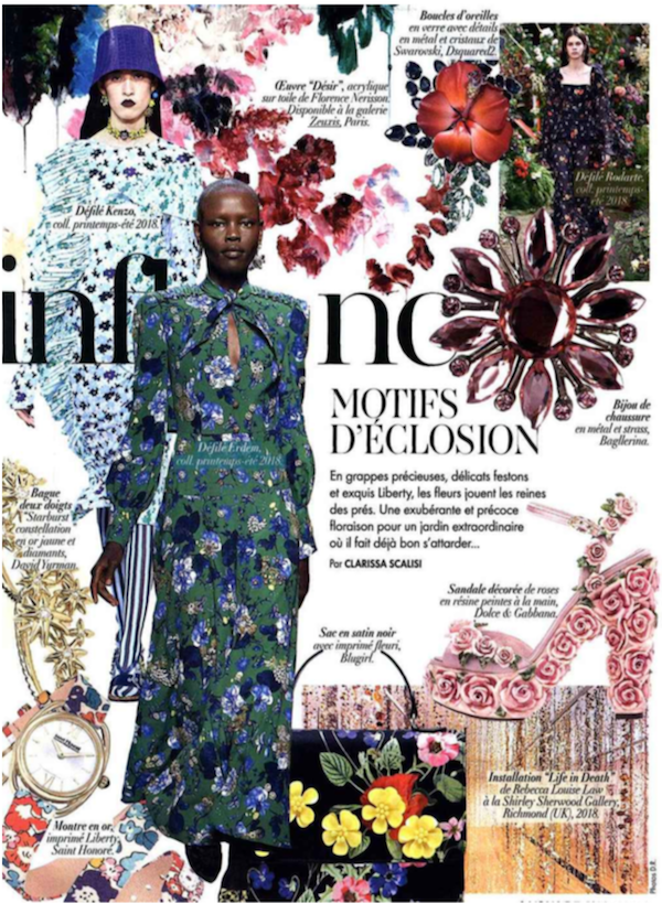Zeuxis galerie d'art et son artiste Florence Nerisson dans le magazine Marie Claire